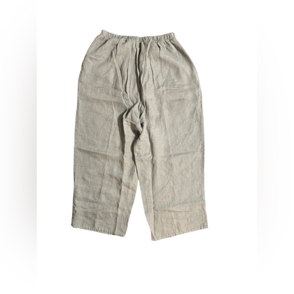 Flax Ankle Cropped Pants olive green size small - Picture 3 of 11